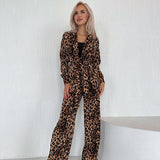 Leopard Print Comfortable And Fashionable Long Sleeved Pants