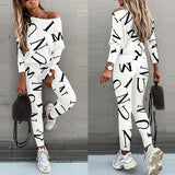 Women's Letter Printing Long-sleeve Suit