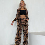 Leopard Print Comfortable And Fashionable Long Sleeved Pants